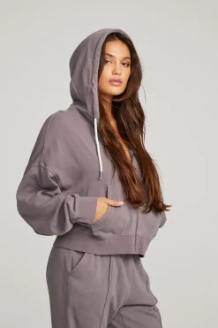 Chaser Brand Abilene Purple Sage Zip Up Hoodie Discount