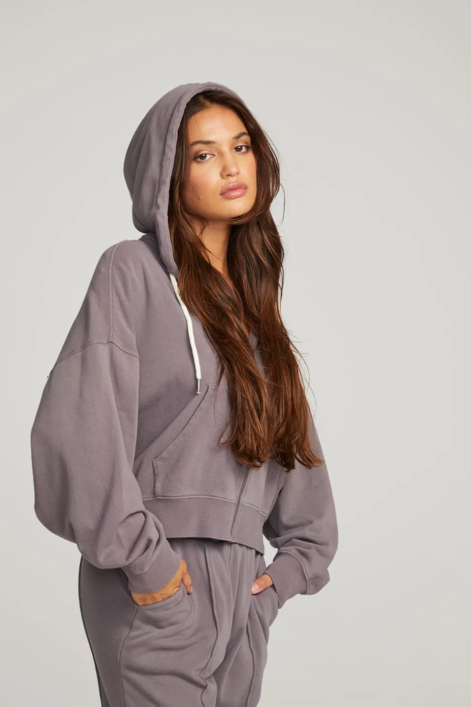 Chaser Brand Abilene Purple Sage Zip Up Hoodie Discount