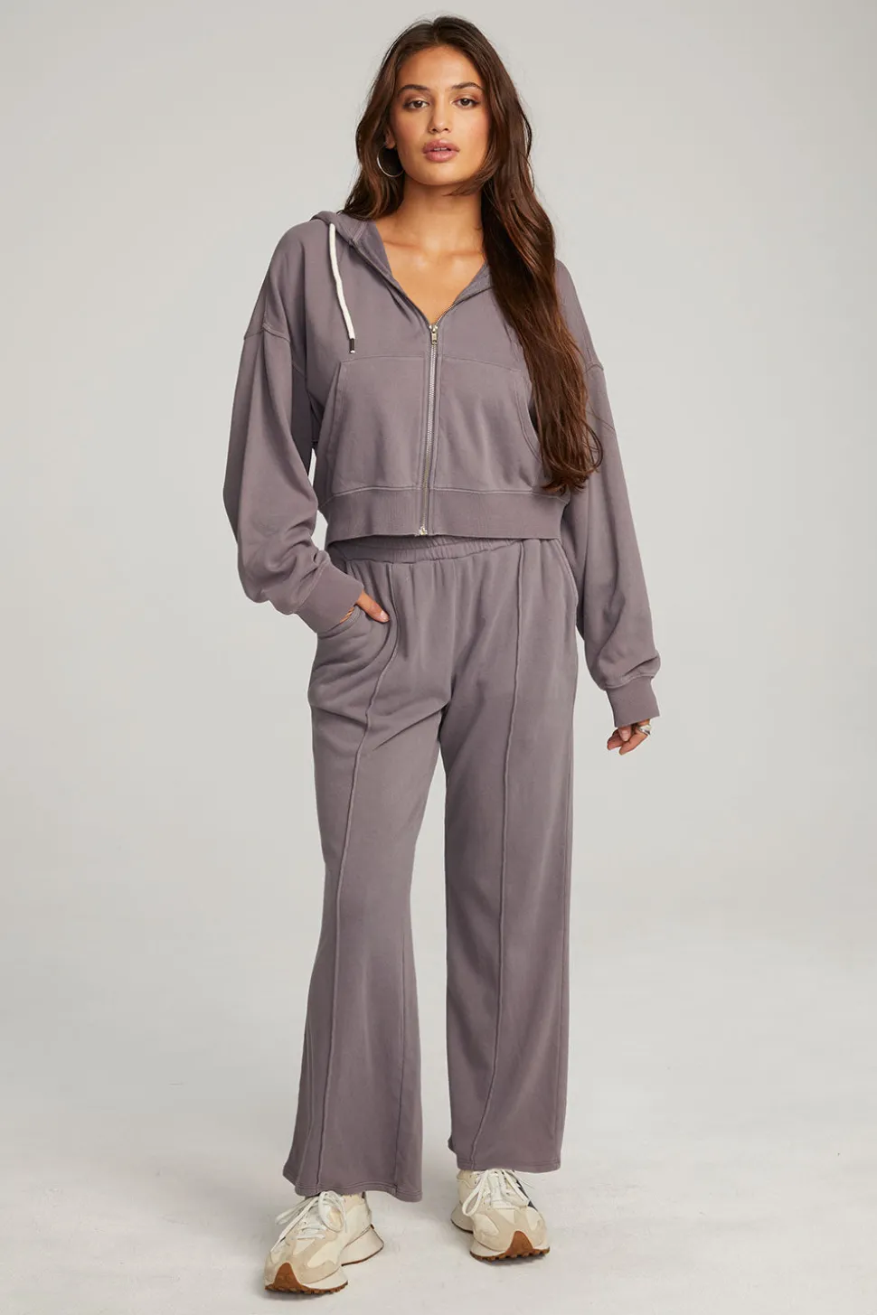 Chaser Brand Abilene Purple Sage Zip Up Hoodie Discount