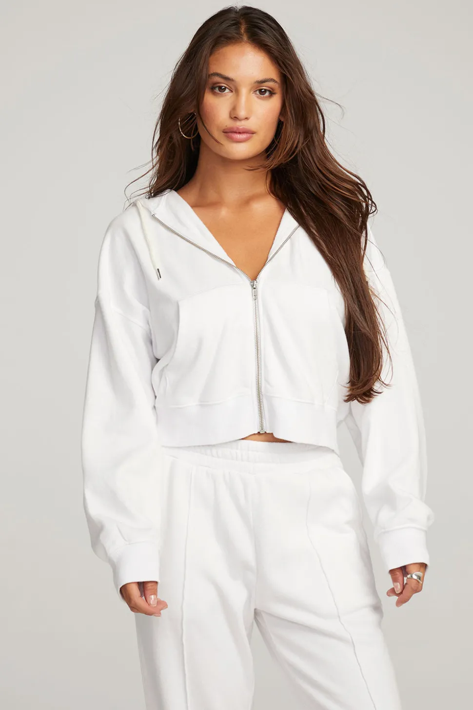 Chaser Brand Abilene White Zip Up Hoodie Shop