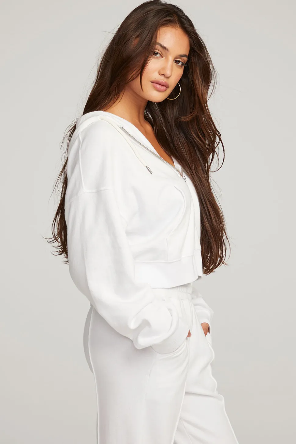 Chaser Brand Abilene White Zip Up Hoodie Shop