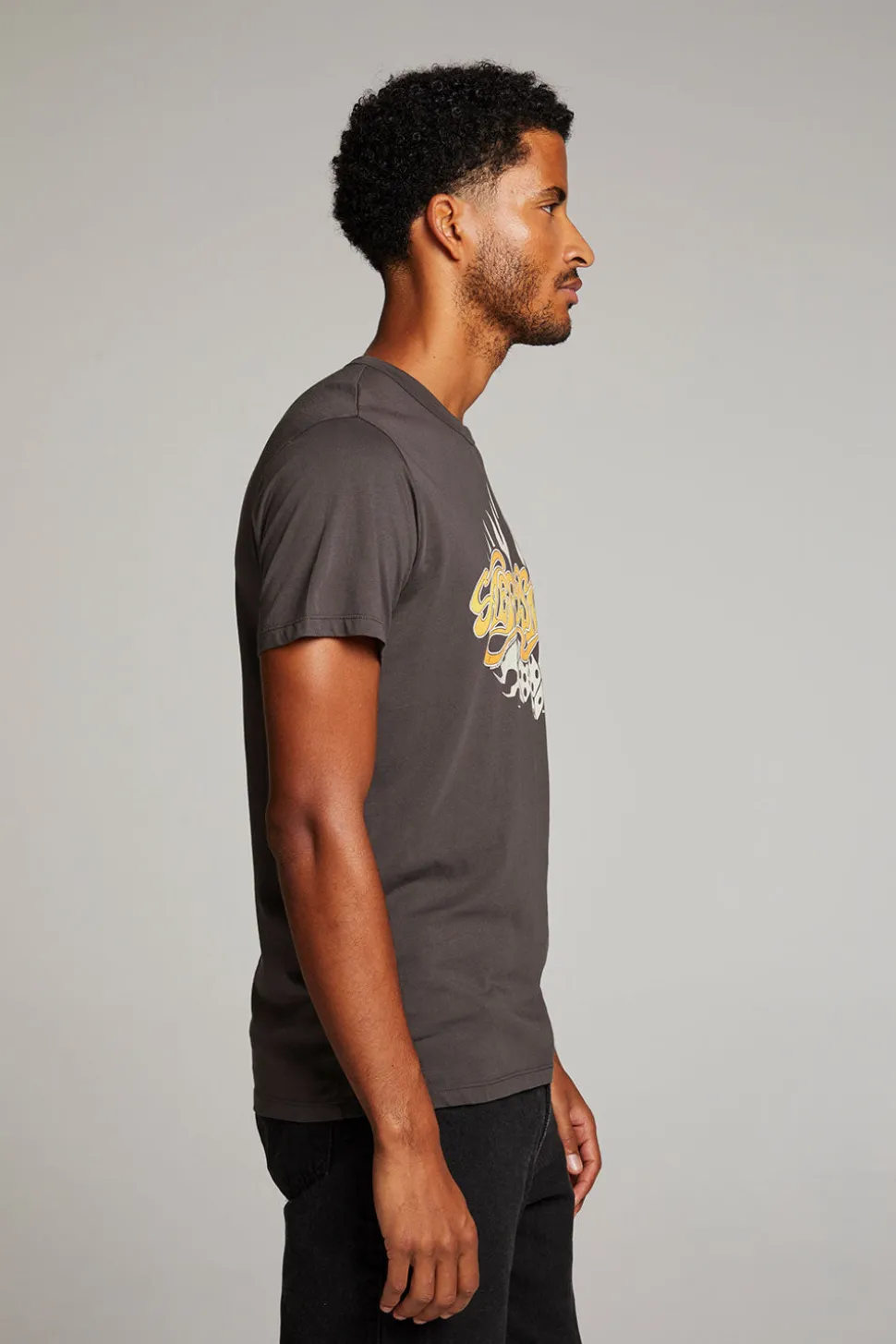 Chaser Brand Aerosmith Flaming Skull Mens Tee Cheap
