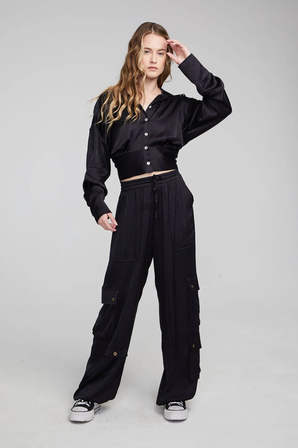 Chaser Brand Agnes Shadow Black Blouse Shop