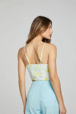 Chaser Brand Alana Tank Top - Baby Blue Daisy Floral Hot