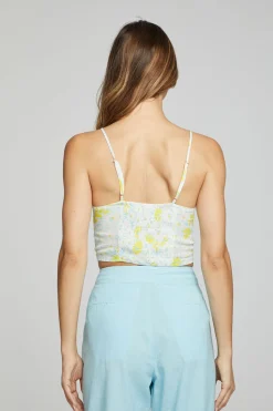 Chaser Brand Alana Tank Top - Baby Blue Daisy Floral Hot