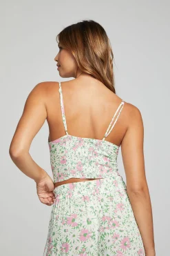 Chaser Brand Alana Tank Top - Grass Daisy Floral Fashion