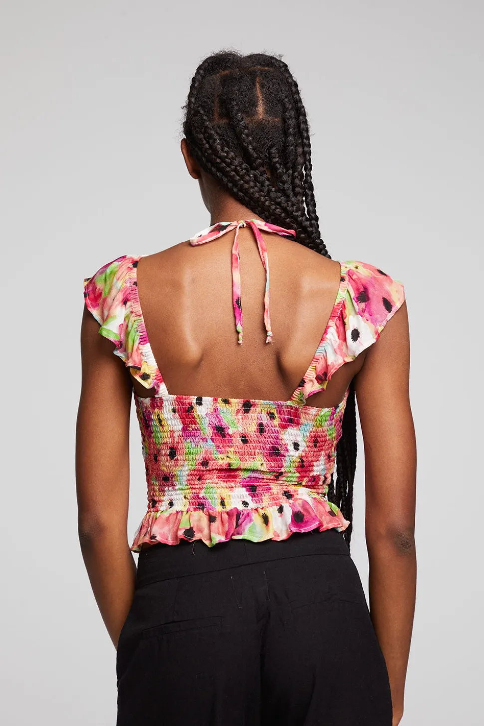 Chaser Brand Alessia Poppy Floral Blouse Hot