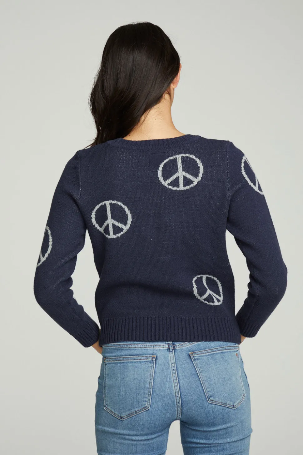 Chaser Brand All Over Peace Intarsia Sweater Clearance