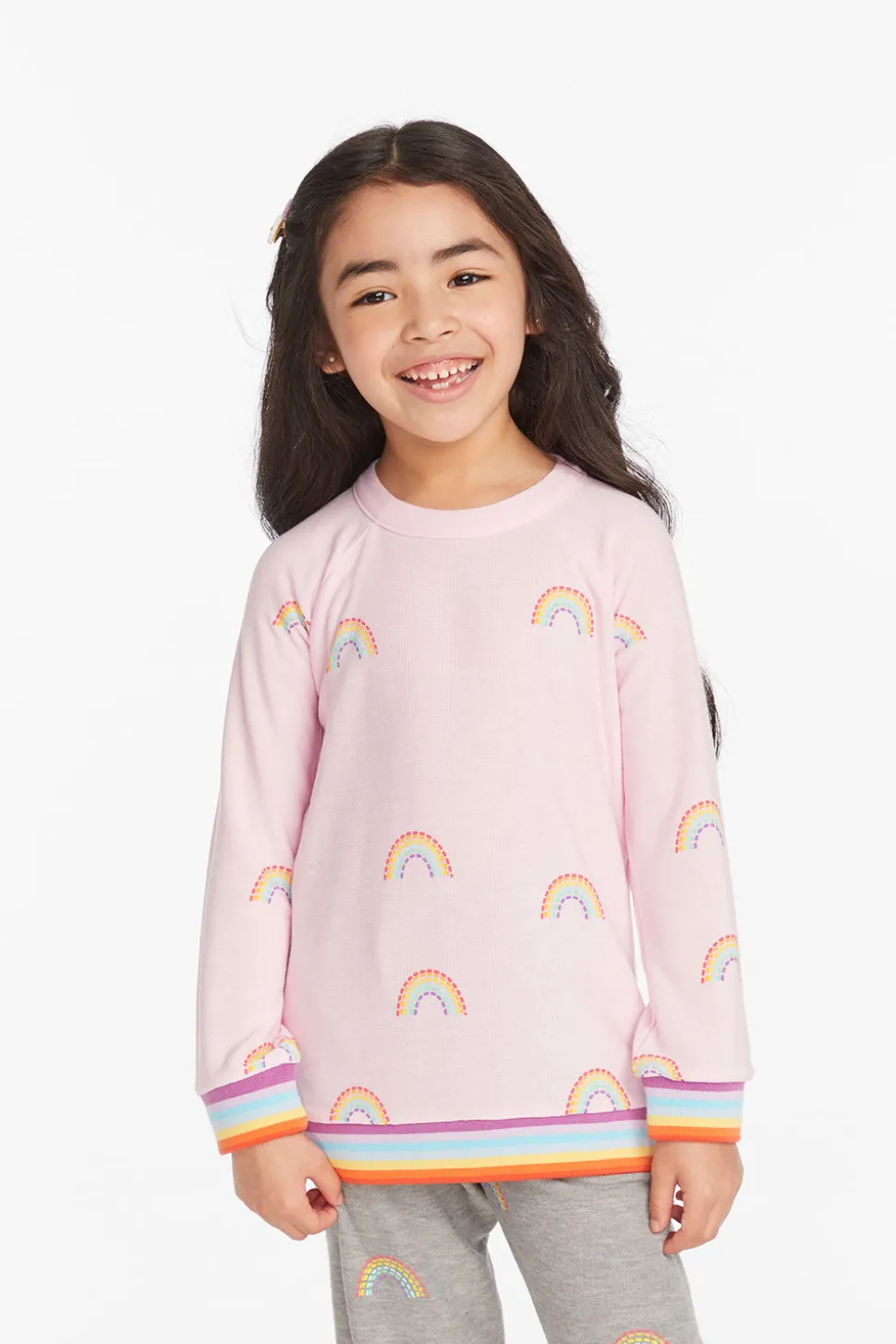 Chaser Brand All Over Rainbow Girls Pullover Best Sale