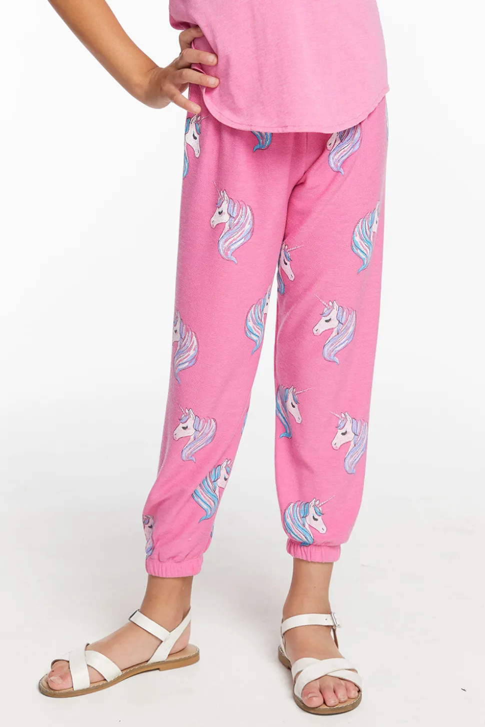 Chaser Brand All Over Unicorn Girls Cozy Knit Sweatpant Outlet