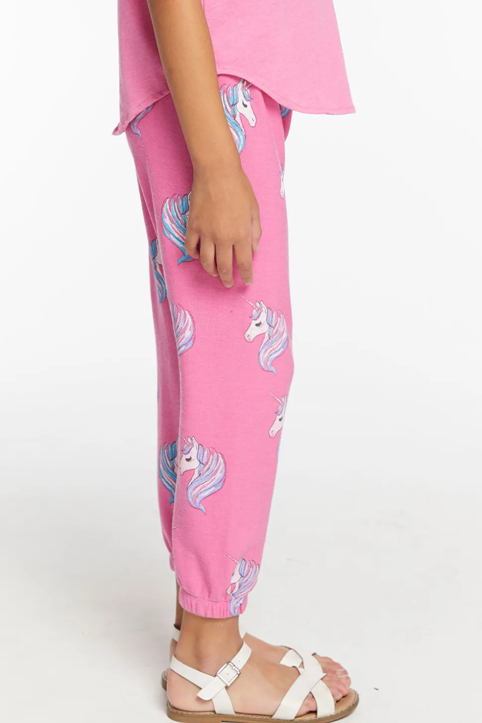 Chaser Brand All Over Unicorn Girls Cozy Knit Sweatpant Outlet