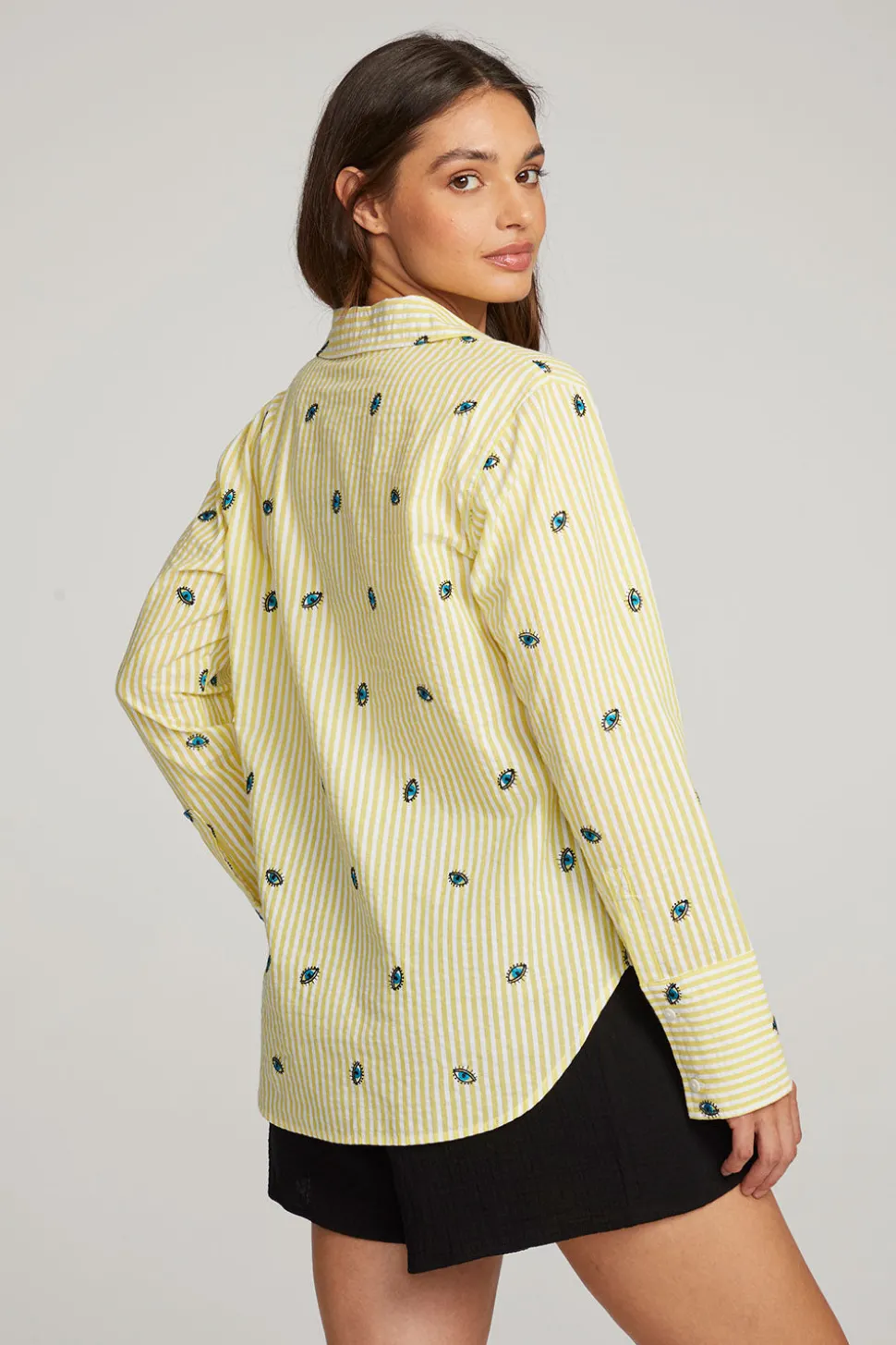 Chaser Brand Allover Eye Button Down Flash Sale