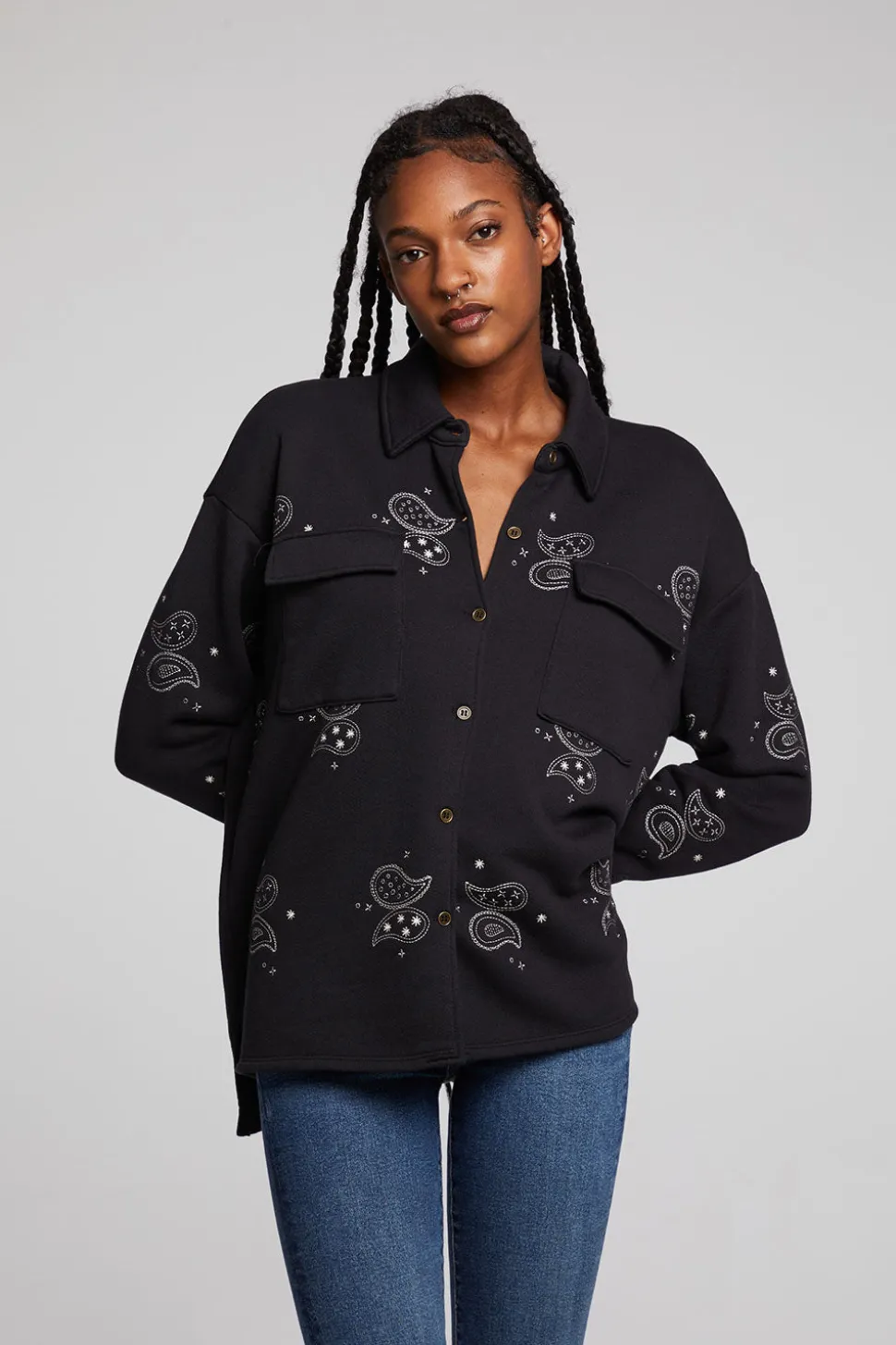 Chaser Brand Allover Paisley Button Down Store