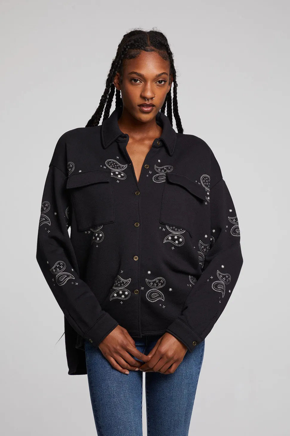 Chaser Brand Allover Paisley Button Down Store