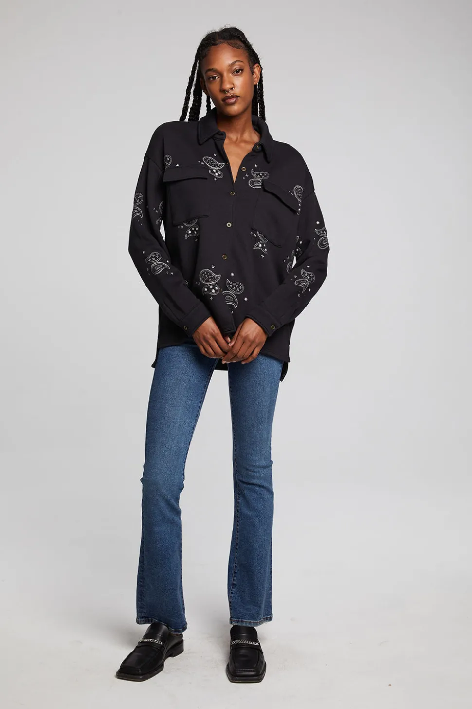 Chaser Brand Allover Paisley Button Down Store