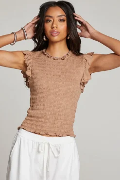 Chaser Brand Ann Warm Taupe Blouse Shop