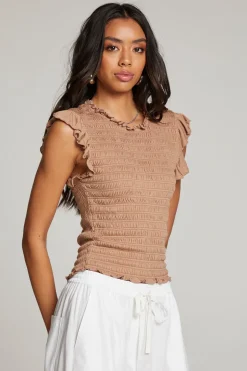 Chaser Brand Ann Warm Taupe Blouse Shop