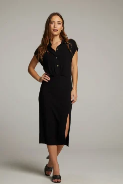 Chaser Brand Atlantic True Black Midi Dress Flash Sale