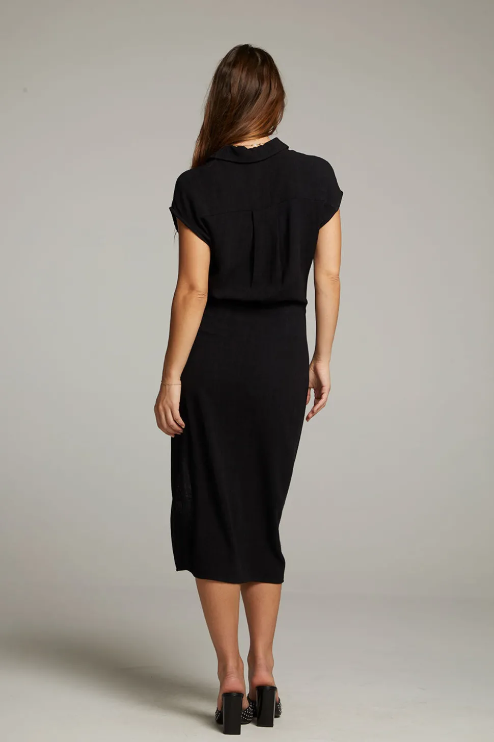 Chaser Brand Atlantic True Black Midi Dress Flash Sale