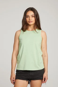 Chaser Brand Basic Quiet Green Slit Tank New