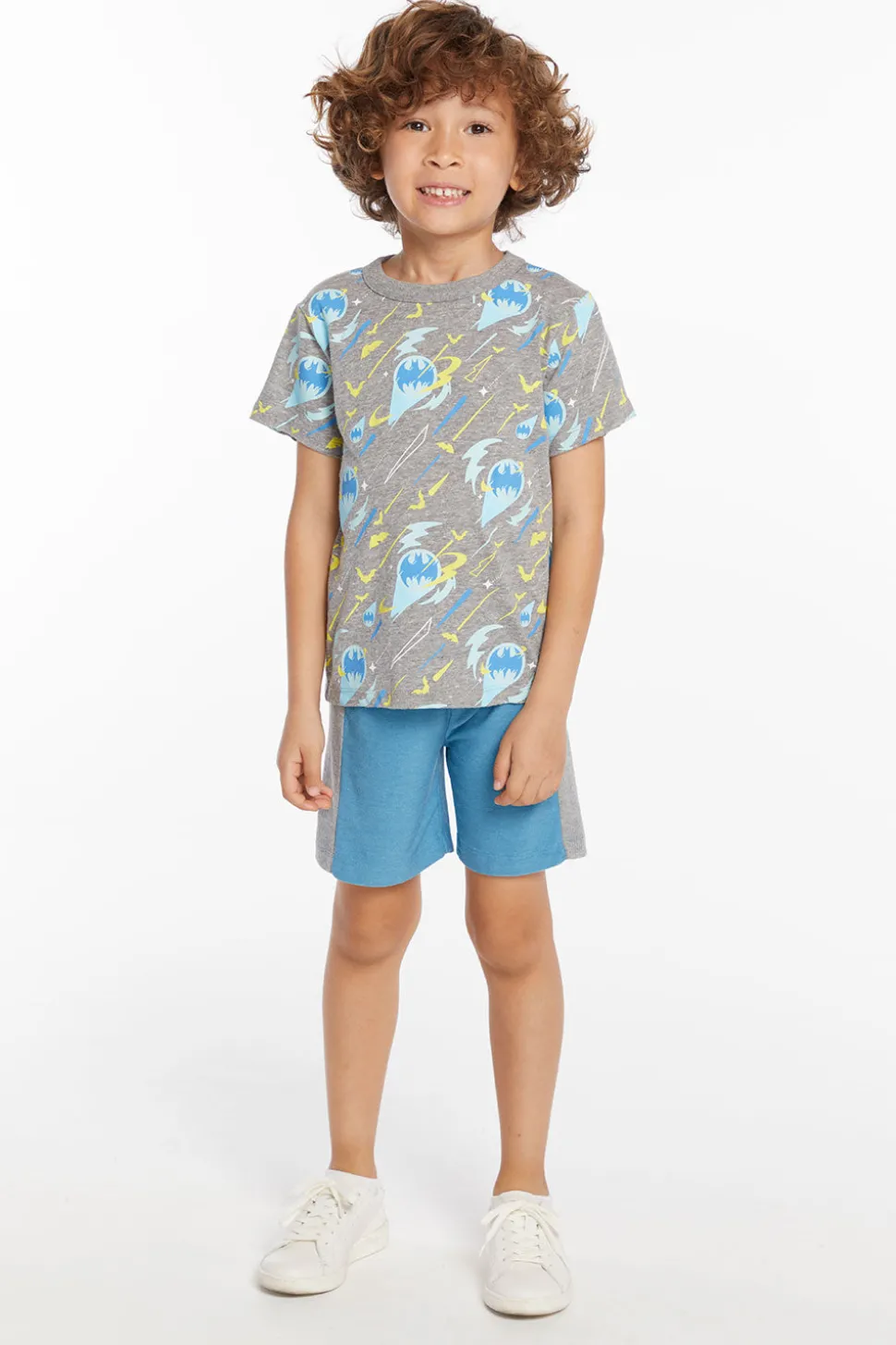 Chaser Brand Batman All Over Logos Boys Crew Neck Tee New