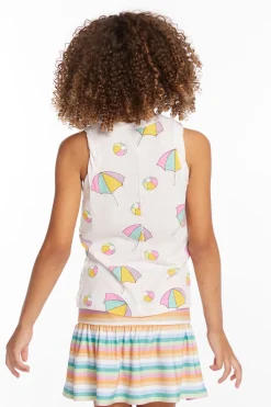 Chaser Brand Beach Balls & Umbrellas Girls Tank Top Hot