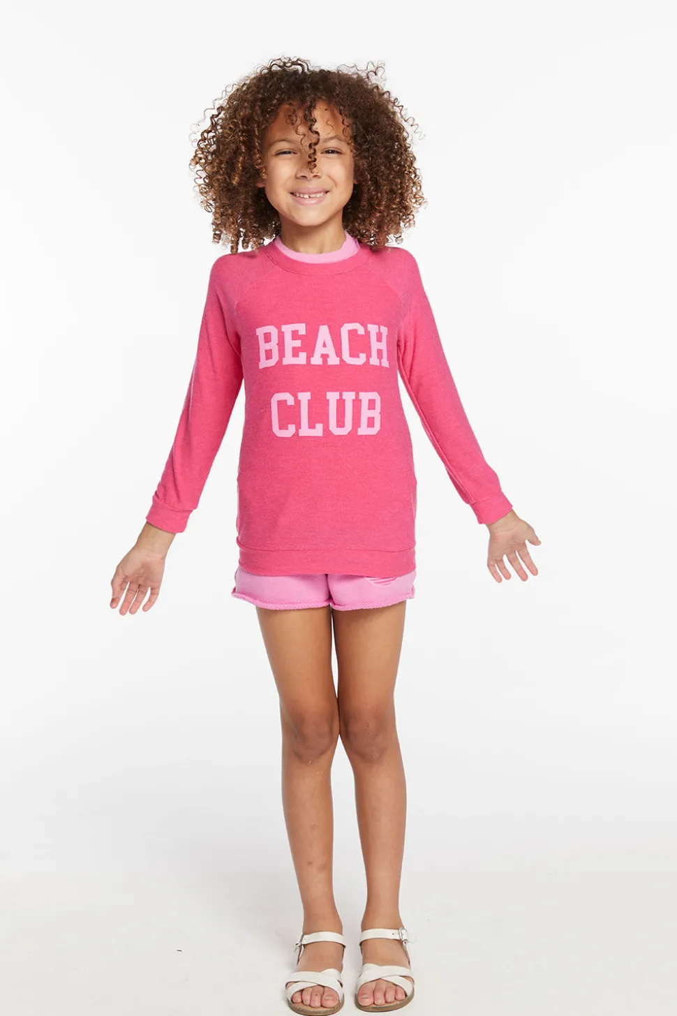 Chaser Brand Beach Club Girls Cozy Knit Raglan Pullover Clearance