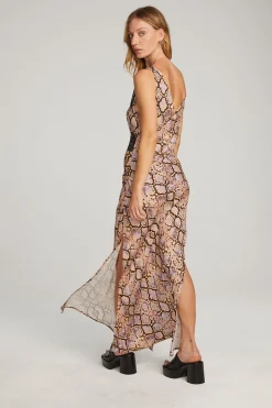 Chaser Brand Belle Python Print Maxi Dress New
