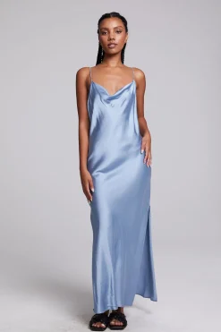 Chaser Brand Bleeker Blue Grotto Midi Dress Clearance