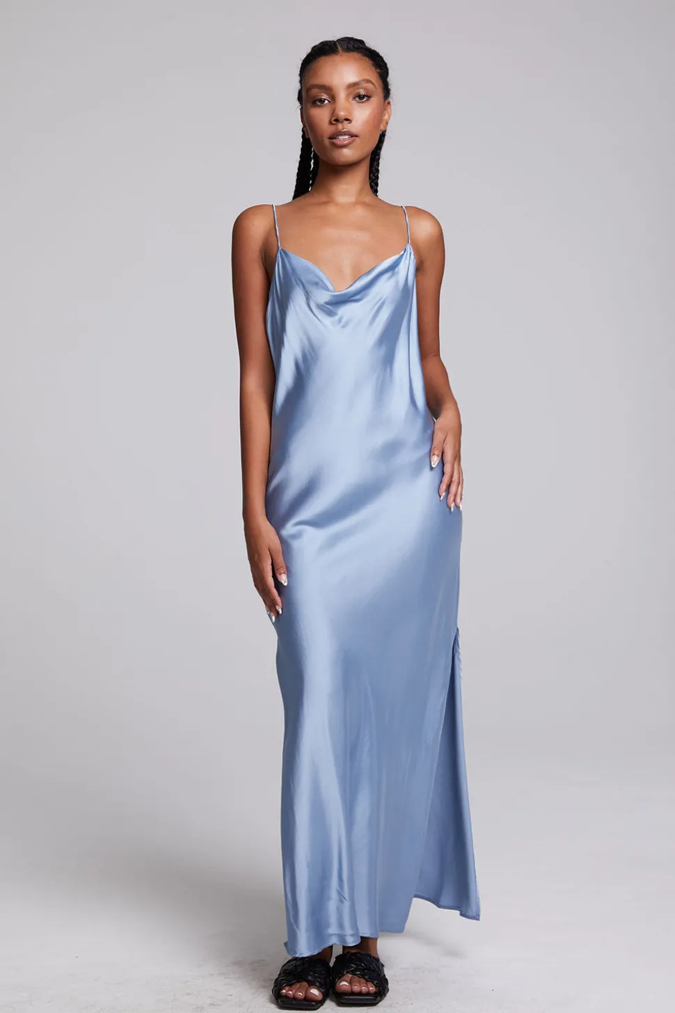 Chaser Brand Bleeker Blue Grotto Midi Dress Clearance