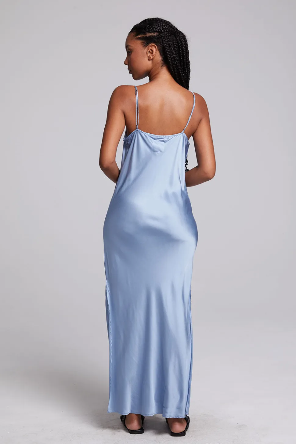 Chaser Brand Bleeker Blue Grotto Midi Dress Clearance
