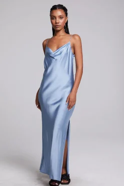 Chaser Brand Bleeker Blue Grotto Midi Dress Clearance