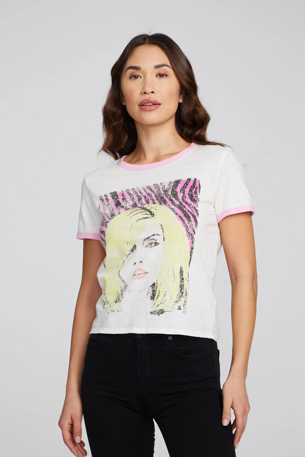 Chaser Brand Blondie Punk Poster Ringer Tee Flash Sale