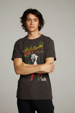 Chaser Brand Bob Marley Live On Stage Crew Neck Tee Discount