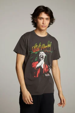 Chaser Brand Bob Marley Live On Stage Crew Neck Tee Discount