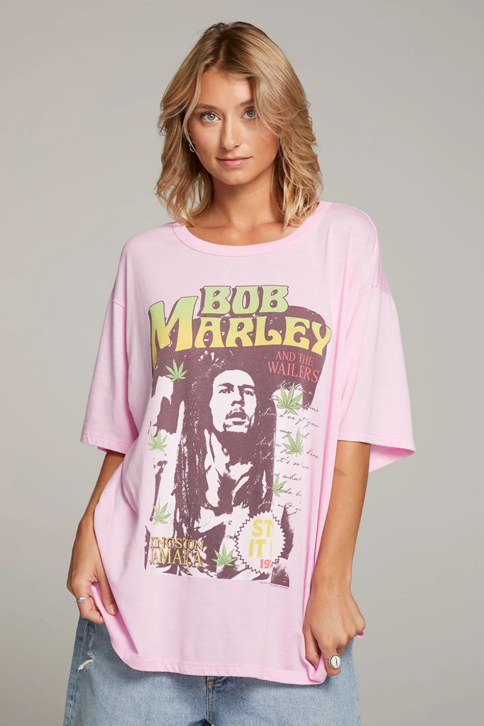 Chaser Brand Bob Marley Stir It Up One Size Tee Cheap