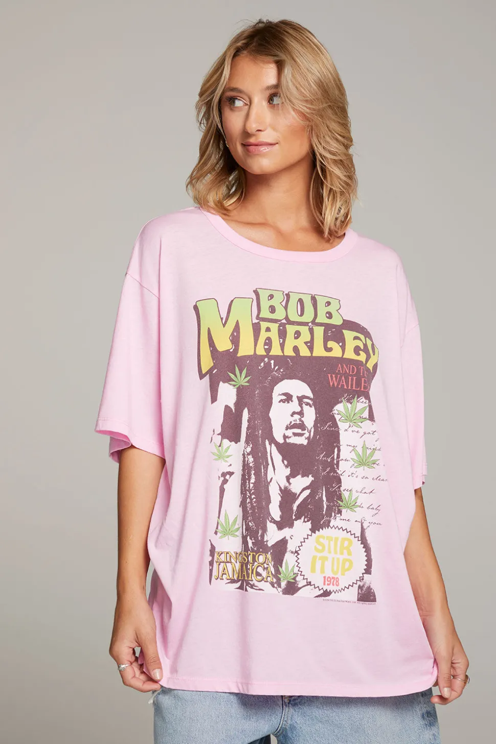 Chaser Brand Bob Marley Stir It Up One Size Tee Cheap
