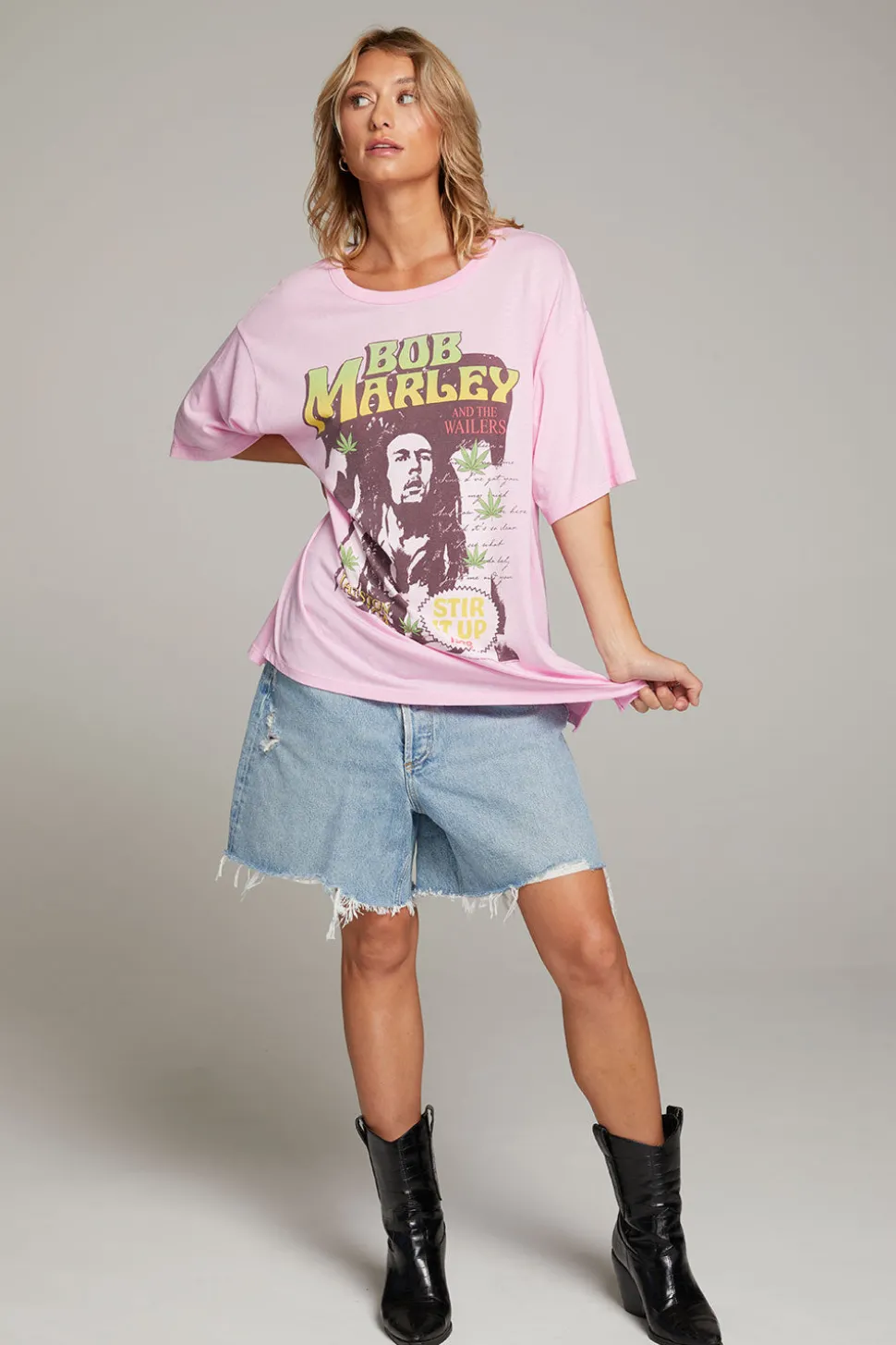Chaser Brand Bob Marley Stir It Up One Size Tee Cheap