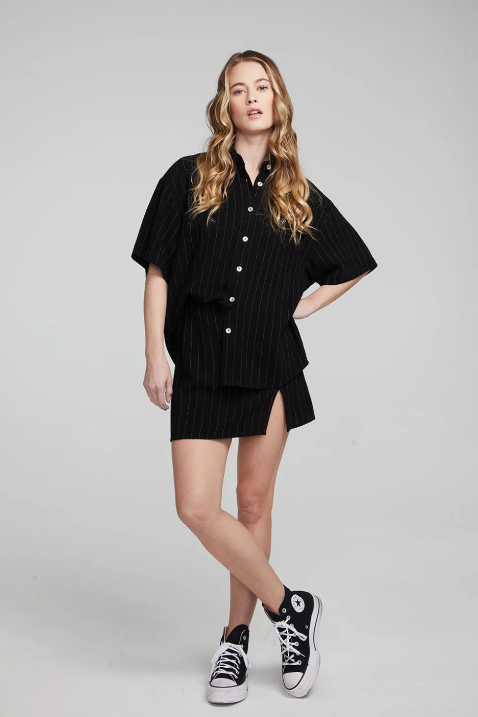 Chaser Brand Bocelli Beverly Pinstripe Button Down Flash Sale