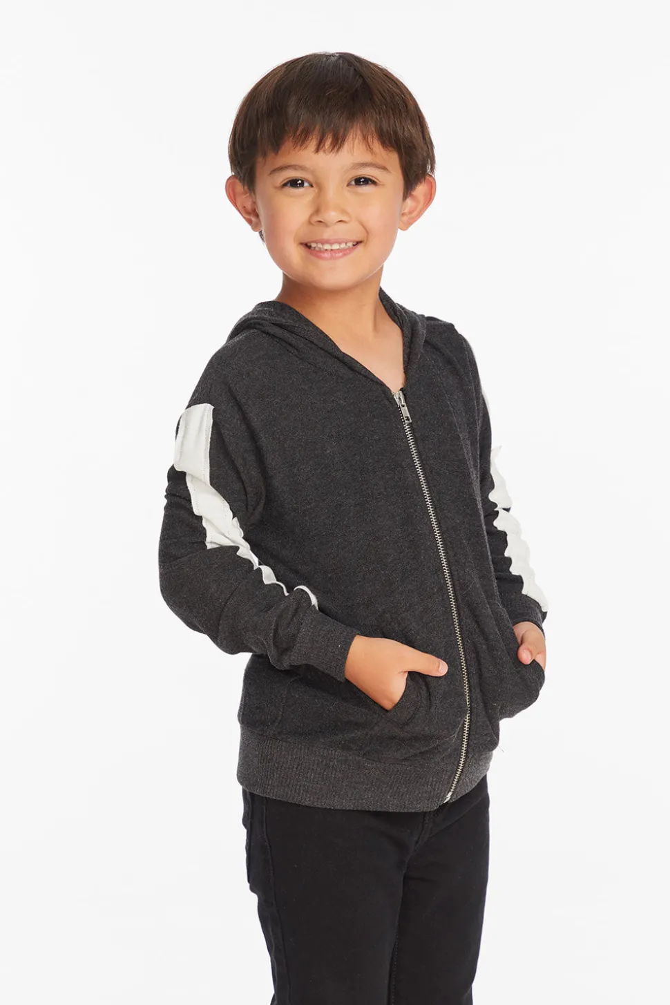 Chaser Brand Bolt Licorice Long Sleeve Zip Up Hoodie Store