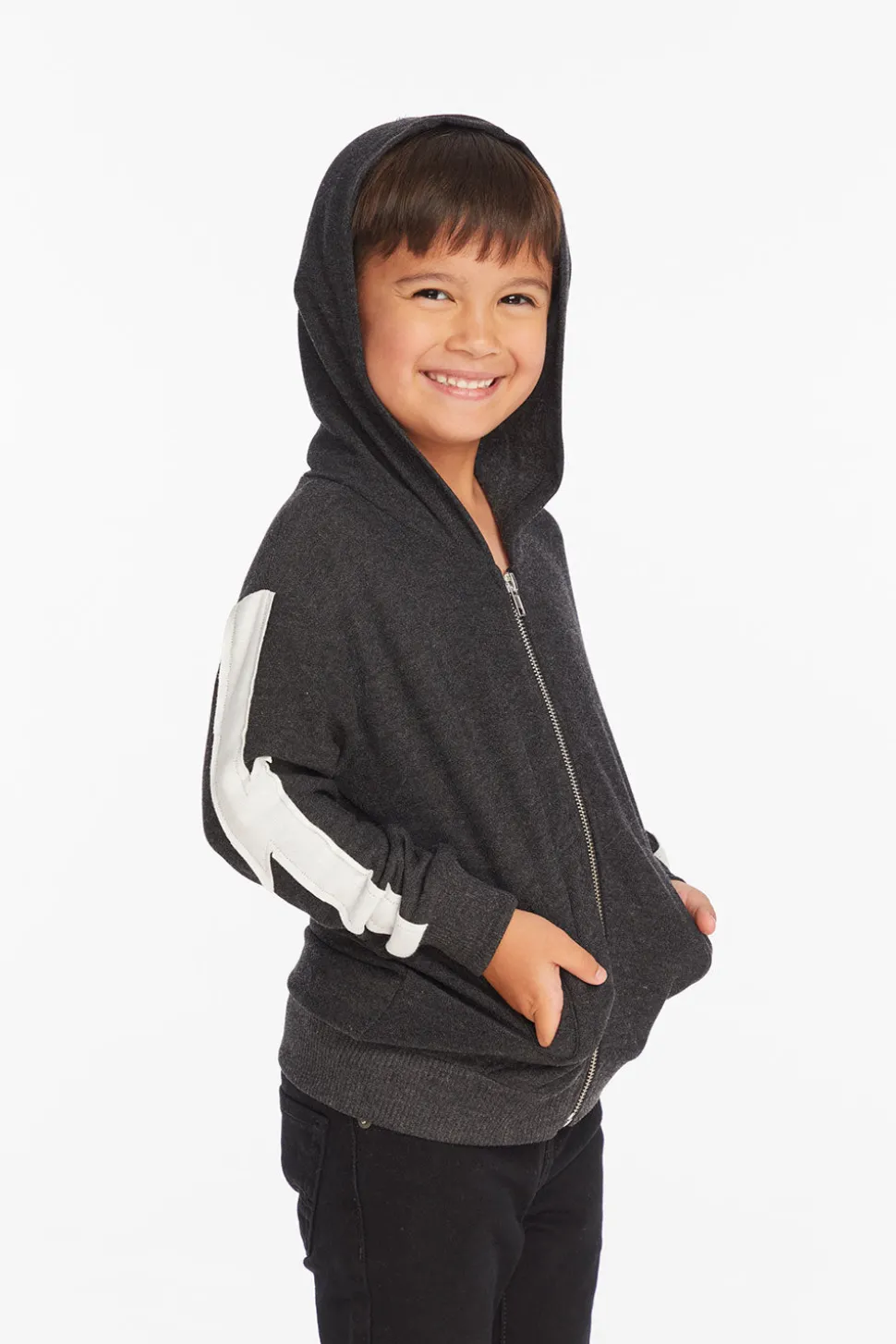 Chaser Brand Bolt Licorice Long Sleeve Zip Up Hoodie Store