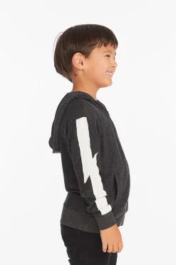 Chaser Brand Bolt Licorice Long Sleeve Zip Up Hoodie Store