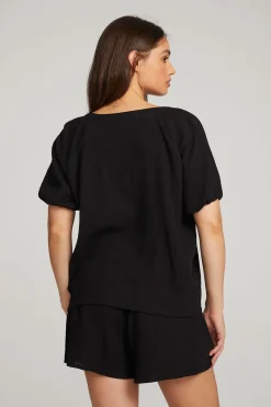 Chaser Brand Brentwood Licorice Blouse Flash Sale