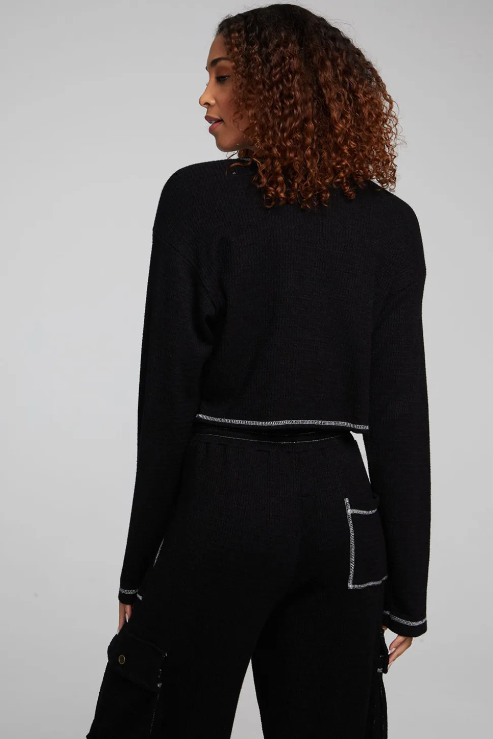 Chaser Brand Briaa Shadow Black Long Sleeve Tee Flash Sale