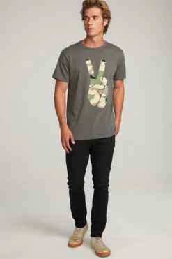 Chaser Brand Camo Peace Mens Tee Fashion