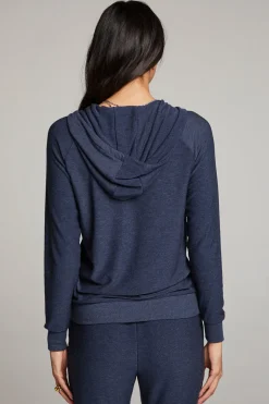Chaser Brand Canopy Long Sleeve Raglan Zip Up Hoodie Cheap