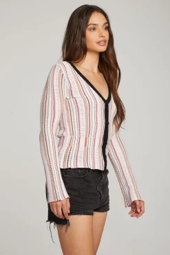 Chaser Brand Carmela Canyon Stripe Cardigan Flash Sale