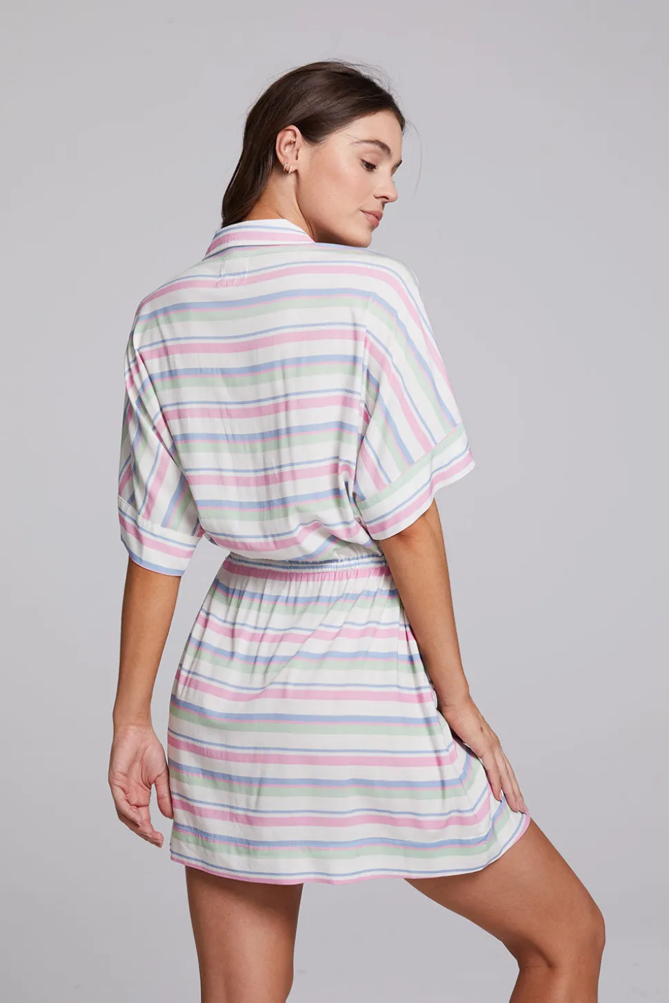 Chaser Brand Carmela Positano Stripe Mini Dress New