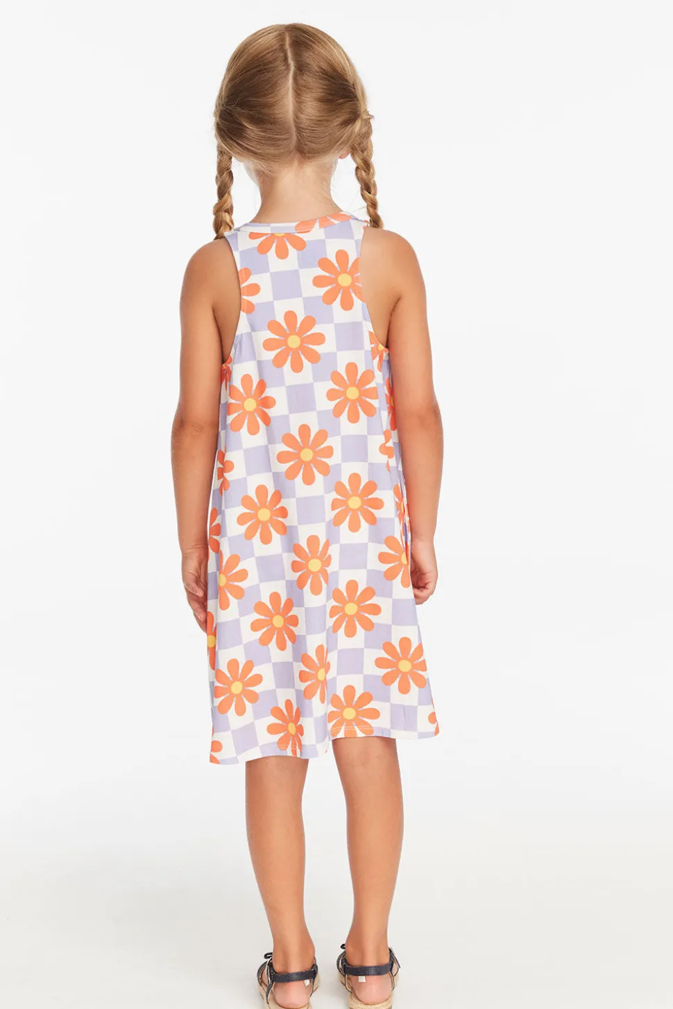 Chaser Brand Checkered Floral Girls Tank Dress Online