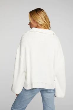 Chaser Brand Chenille Cotton Sweater Knit Half Zip Pullover Cheap
